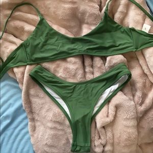 Dark green bathing suit